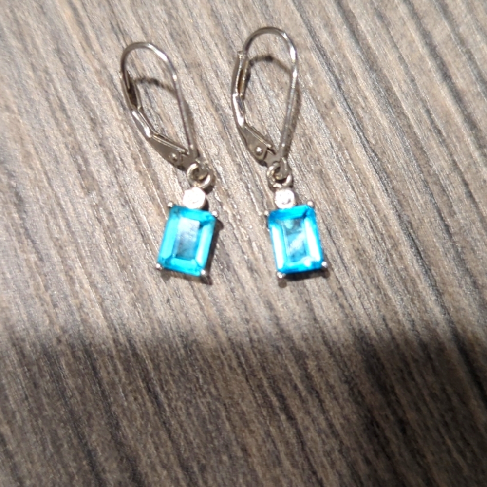 Blue Topaz Sterling silver earrings